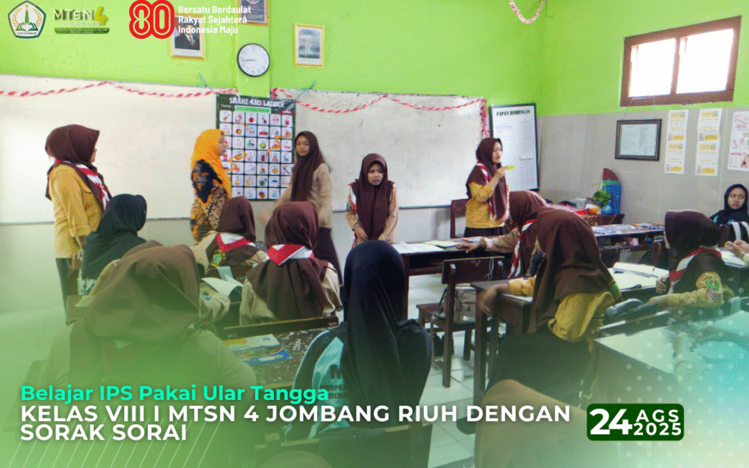 Belajar IPS Pakai Ular Tangga, Kelas VIII I MTsN 4 Jombang Riuh dengan Sorak Sorai