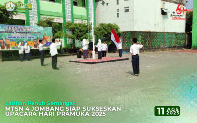 Latihan Penuh Semangat, MTsN 4 Jombang Siap Sukseskan Upacara Hari Pramuka 2025