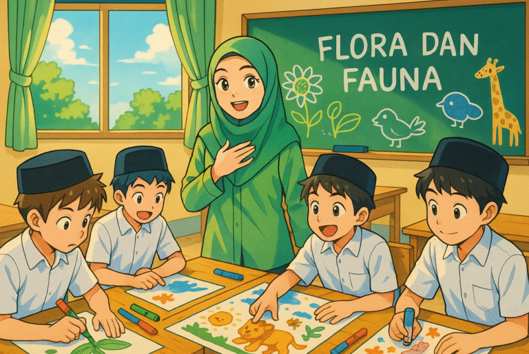 Belajar IPS Jadi Seru, Siswa 7D MTsN 4 Jombang Buat Infografis Flora dan Fauna 7 Buat Infografis Flora dan Fauna