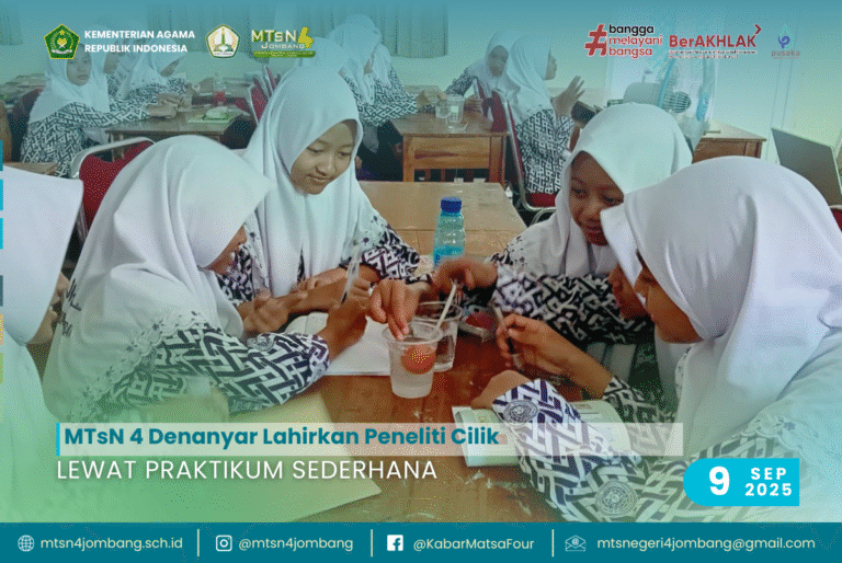MTsN 4 Denanyar Lahirkan Peneliti Cilik Lewat Praktikum Sederhana 3 Lewat Praktikum Sederhana