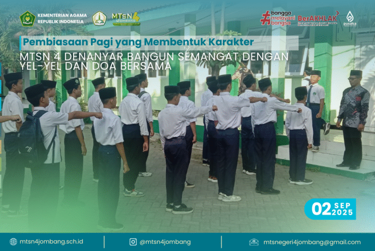 MTsN 4 Denanyar Bangun Semangat dengan Yel-Yel dan Doa Bersama