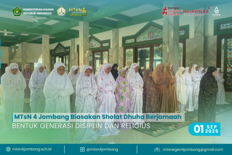 MTsN 4 Jombang Biasakan Sholat Dhuha Berjamaah, Bentuk Generasi Disiplin dan Religius 2 MTsN 4 Jombang Biasakan Sholat Dhuha Berjamaah