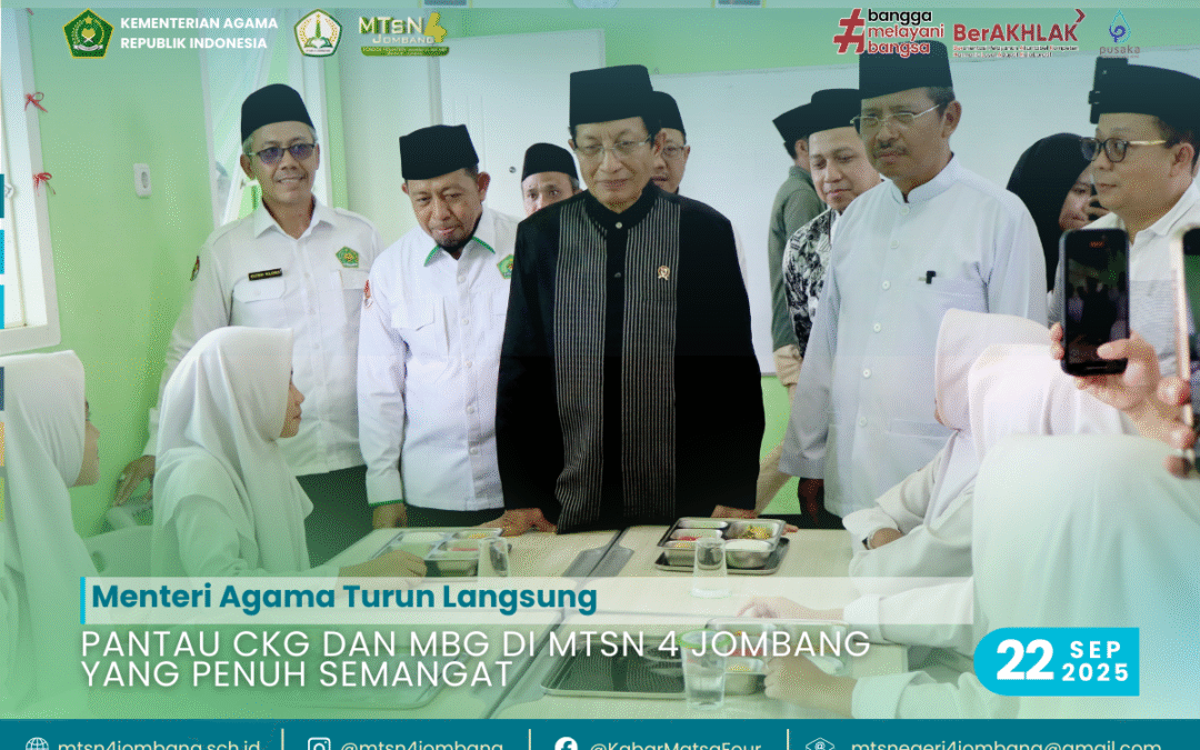 Menteri Agama Turun Langsung, Pantau CKG dan MBG di MTsN 4 Jombang yang Penuh Semangat