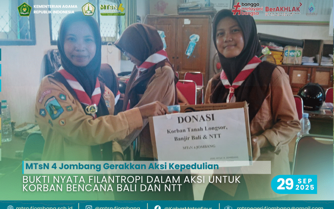 MTsN 4 Jombang Gerakkan Aksi Kepedulian, Bukti Nyata Filantropi dalam Aksi untuk Korban Bencana Bali dan NTT