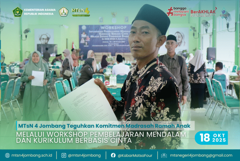 MTsN 4 Jombang Teguhkan Komitmen Madrasah Ramah Anak Melalui Workshop Pembelajaran Mendalam dan Kurikulum Berbasis Cinta 1 Melalui Workshop Pembelajaran Mendalam dan Kurikulum Berbasis Cinta