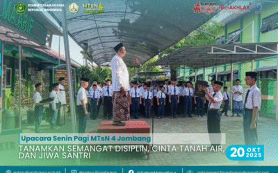 Upacara Senin Pagi MTsN 4 Jombang: Tanamkan Semangat Disiplin, Cinta Tanah Air, dan Jiwa Santri