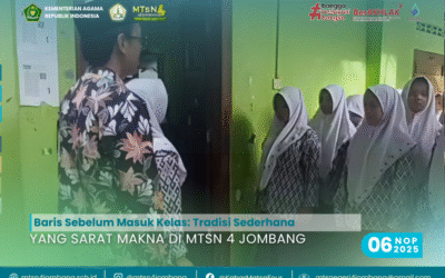 Baris Sebelum Masuk Kelas: Tradisi Sederhana yang Sarat Makna di MTsN 4 Jombang
