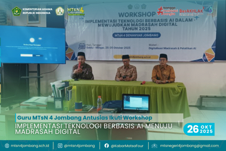 Guru MTsN 4 Jombang Antusias Ikuti Workshop Implementasi Teknologi Berbasis AI Menuju Madrasah Digital 6 Implementasi Teknologi Berbasis AI Menuju Madrasah Digital