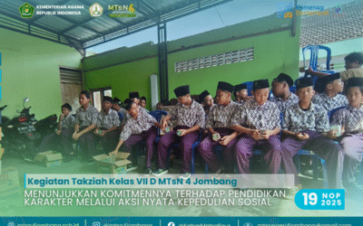 Kegiatan Takziah Kelas VII D MTsN 4 Jombang : menunjukkan komitmennya terhadap pendidikan karakter melalui aksi nyata kepedulian sosial