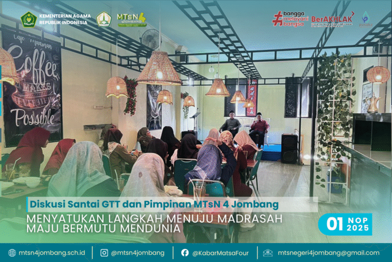 Diskusi Santai GTT dan Pimpinan MTsN 4 Jombang: Menyatukan Langkah Menuju Madrasah Maju Bermutu Mendunia 6 Menyatukan Langkah Menuju Madrasah Maju Bermutu Mendunia
