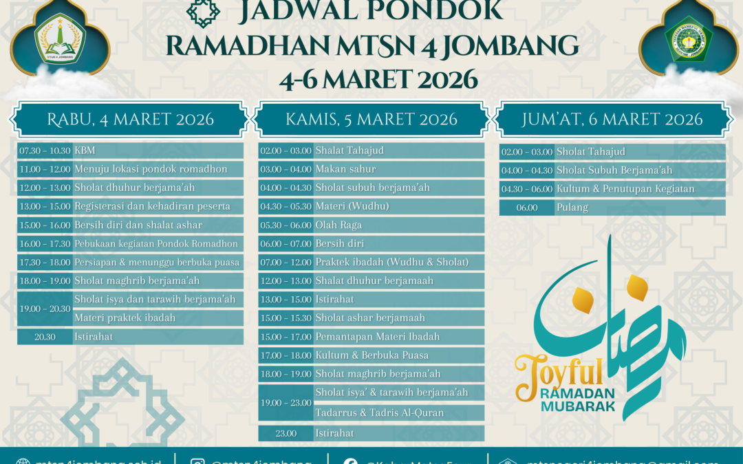 Membangun Karakter Religius Melalui Kegiatan Pondok Ramadhan 1447 H di MTsN 4 Jombang