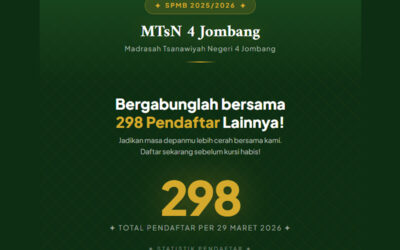 Home 1 298 Pendaftar! SPMB MTsN 4 Jombang 2026 Masih Terbuka