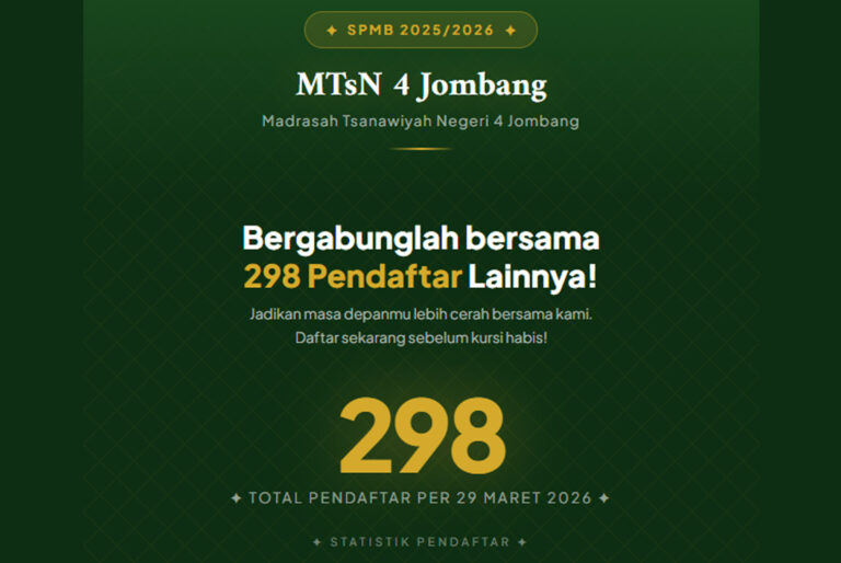 298 Pendaftar! SPMB MTsN 4 Jombang 2026 Masih Terbuka 29 statistikspmb_1